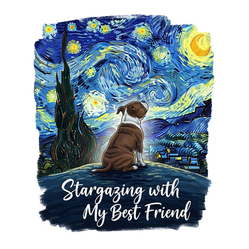 Starry Night Staffordshire Bull Terrier