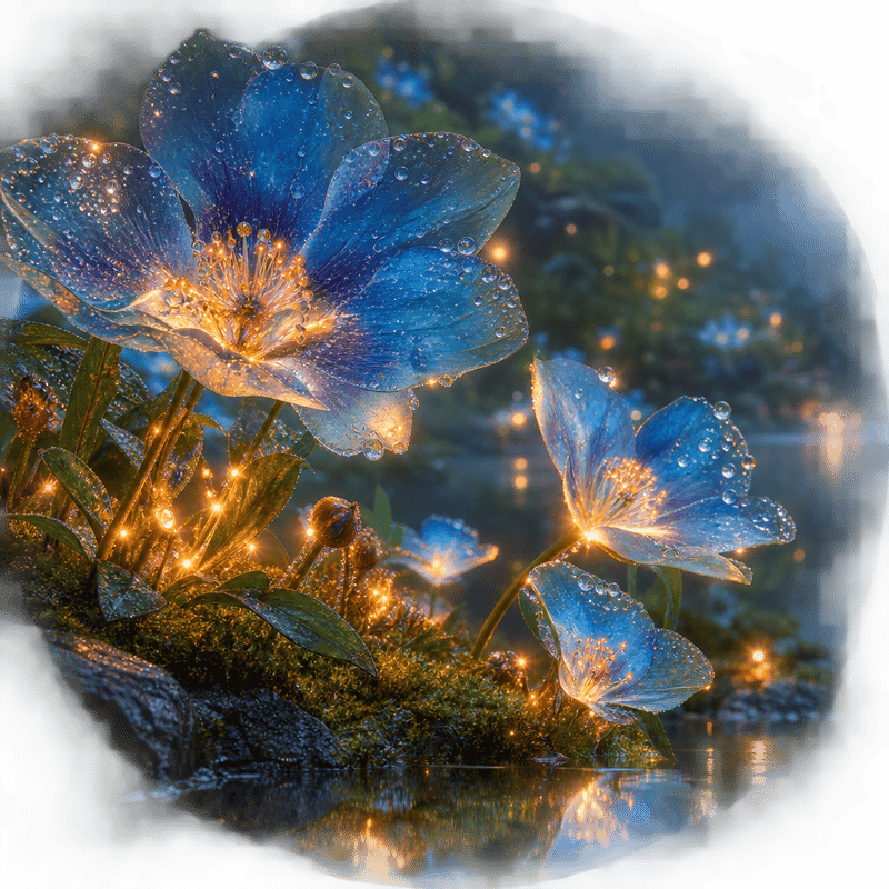 Sapphire-Blue Fairy Pond Macro