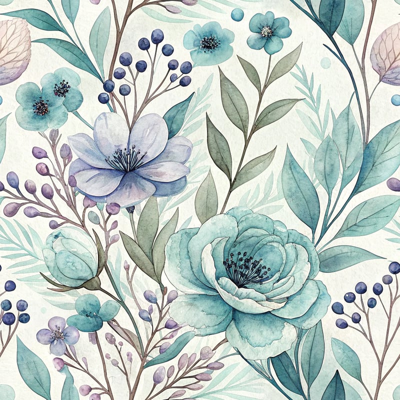 Modern Watercolor Floral Pattern