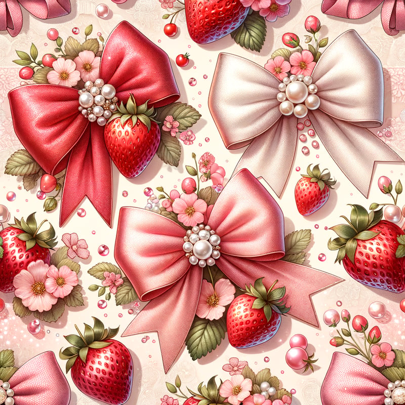 Romantic Strawberry Coquette Pattern