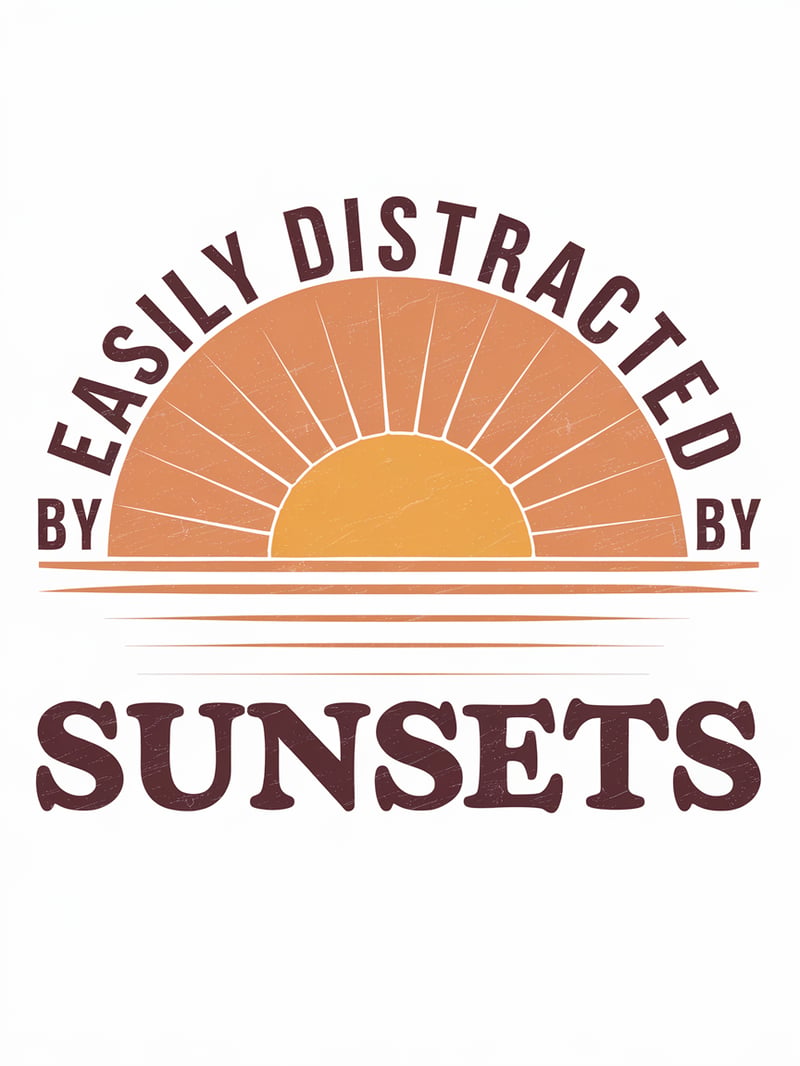 Easily Distracted by Sunsets T-Shirt Design