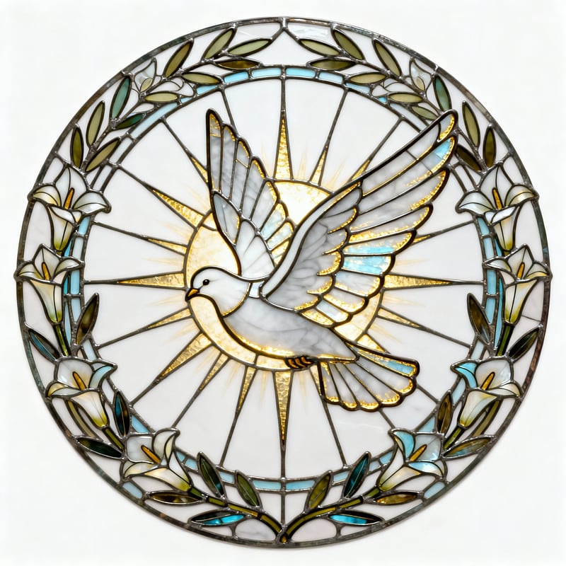 Stained Glass Dove Medallion