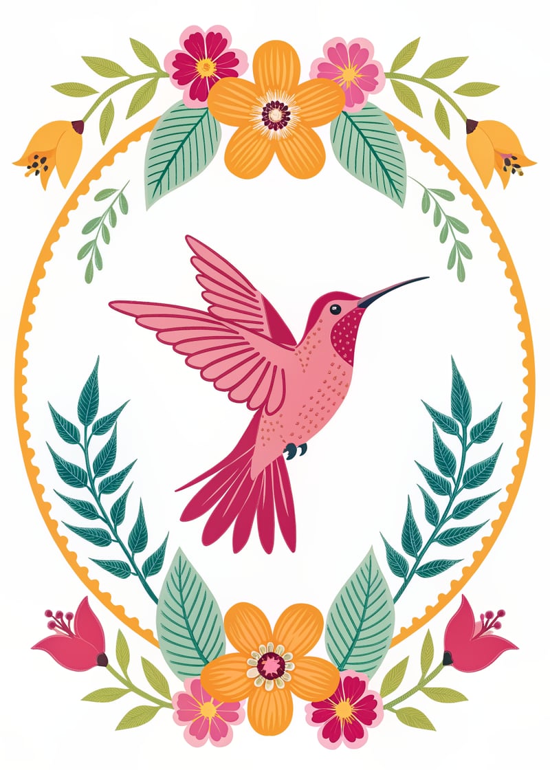 Stylized Hummingbird Vector Illustration