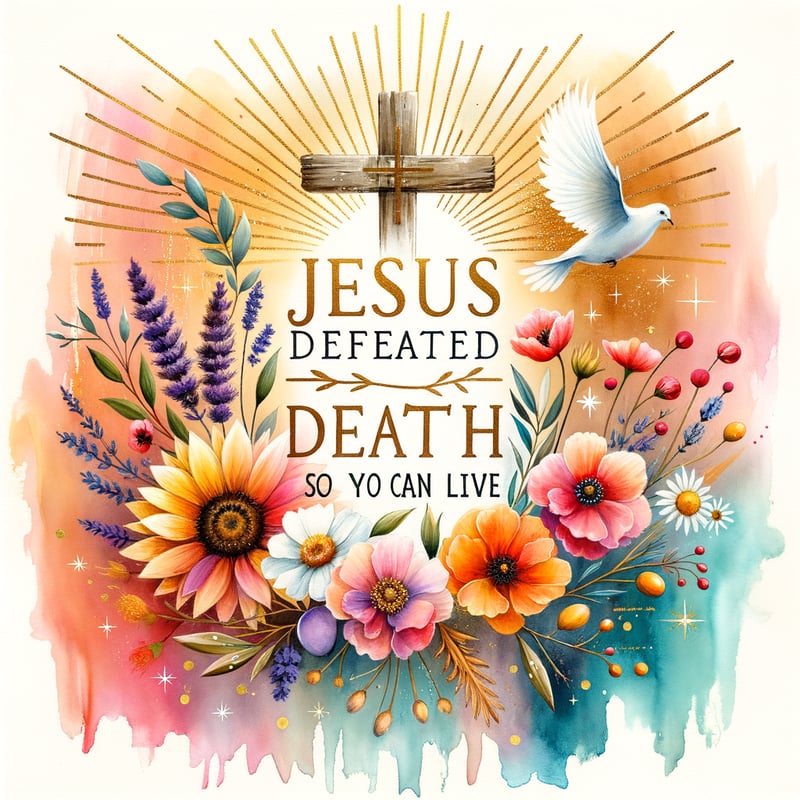 Jesus Defeated Death Typography