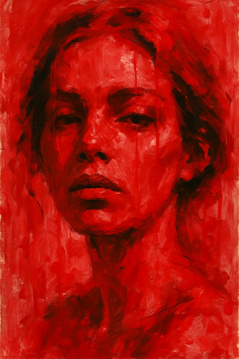Modern Portrait in Red Tones