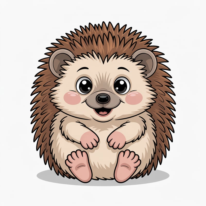 Cute Animated Hedgehog Nursery Art