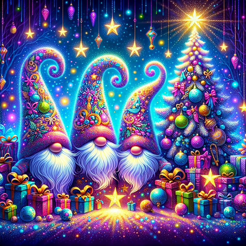 Festive Gnomes Christmas Illustration