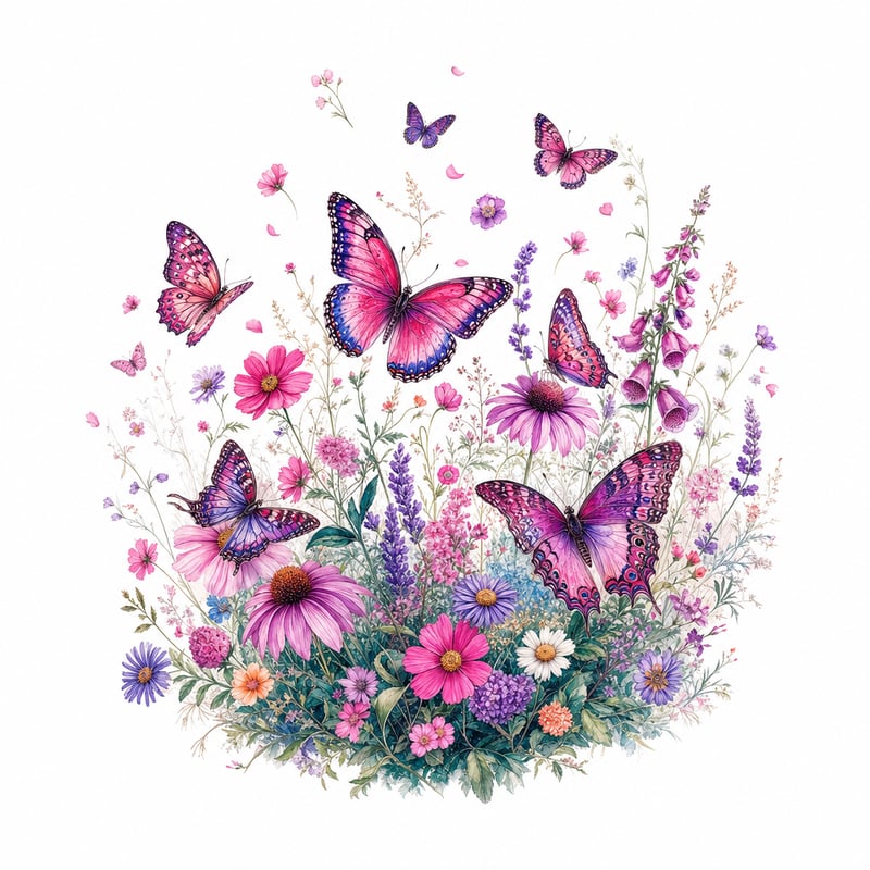 Pink & Purple Butterfly Meadow