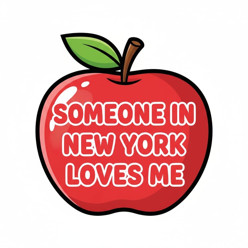 Cartoon Illustration of NY Love Message