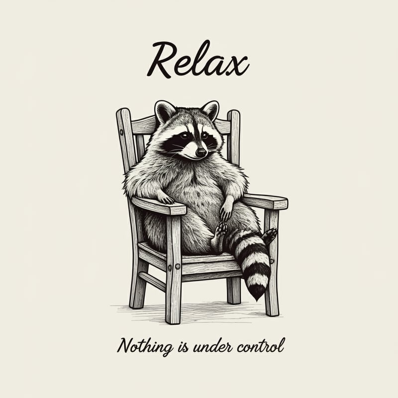 Relaxed Raccoon Sketch