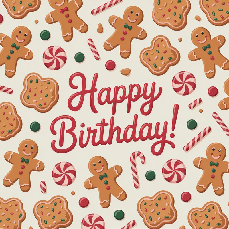 Festive Gingerbread & Candy Pattern