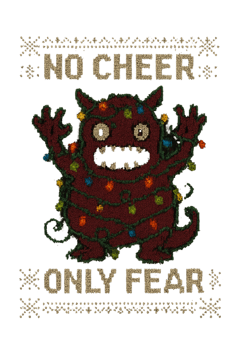 Creepy Cute Pixel Monster Christmas Sweater