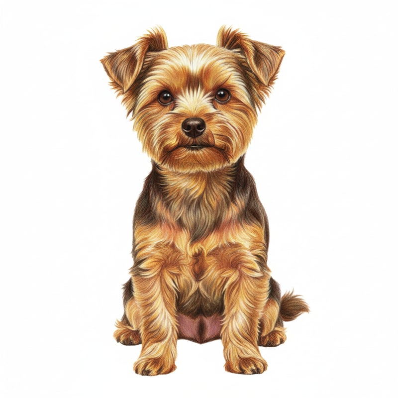 Realistic Yorkshire Terrier Drawing