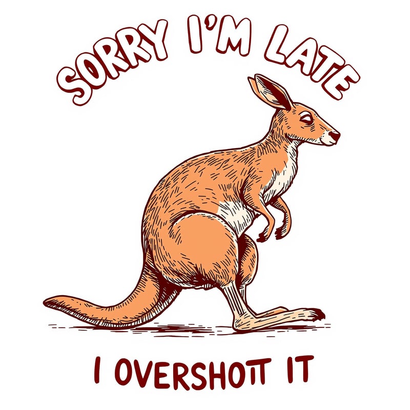 Retro Kangaroo Illustration with Text