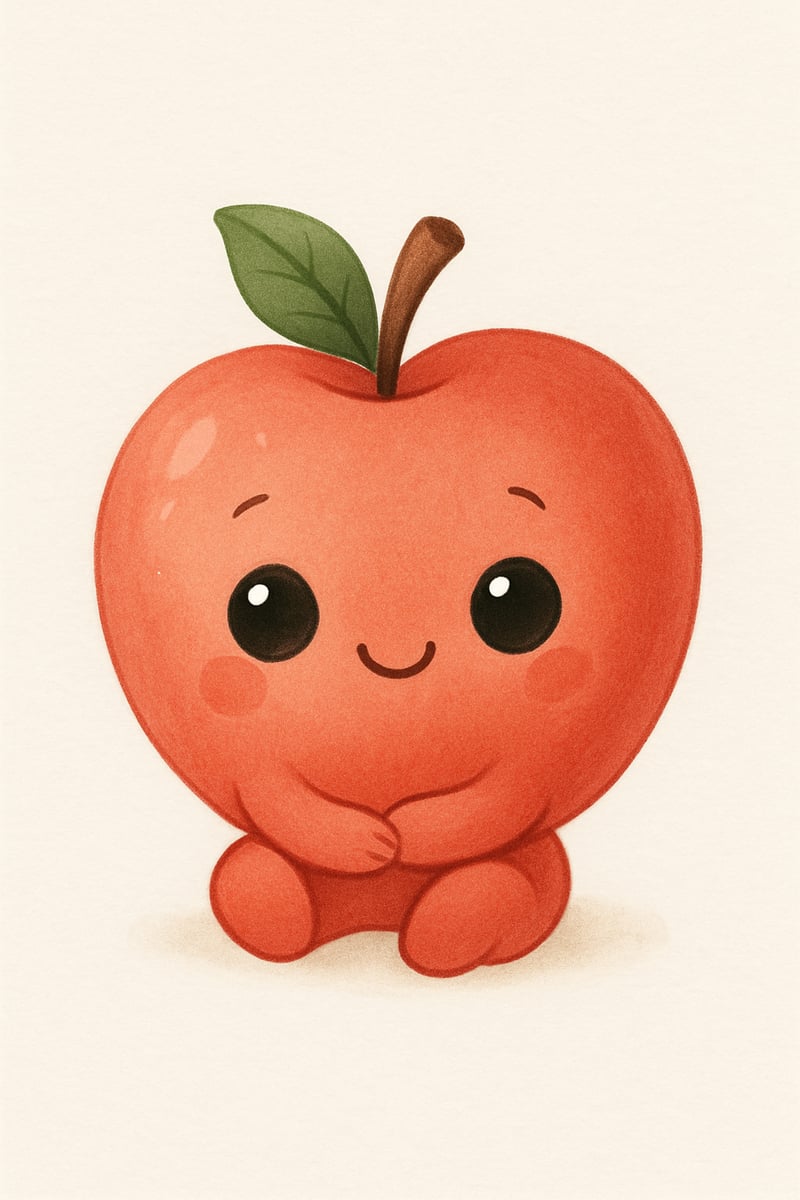 Cute Animated Baby Apple Art
