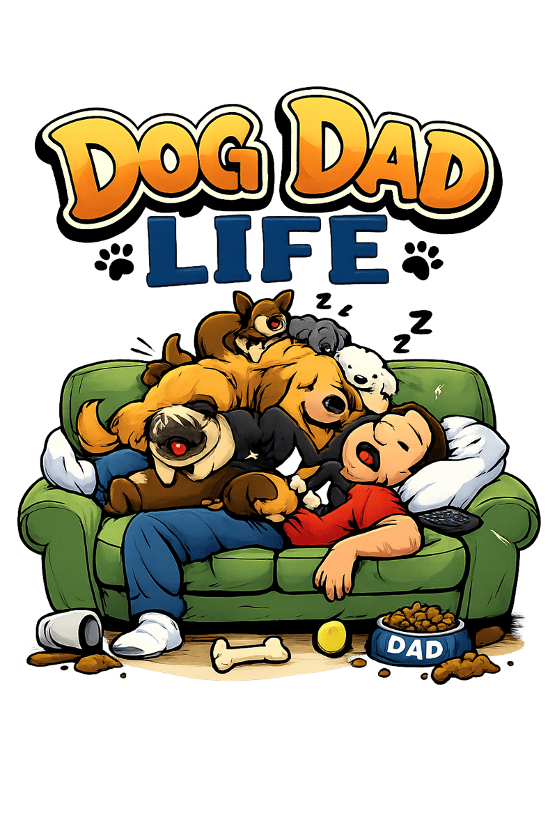 Funny Dog Dad Life T-Shirt Design