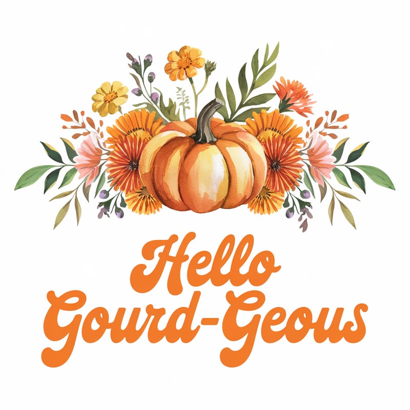 Pumpkin Floral Watercolor Design