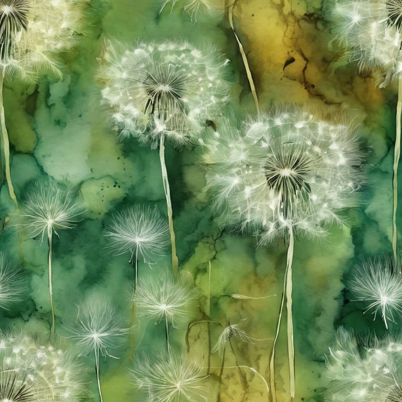 Watercolor Dandelion Seed Pattern
