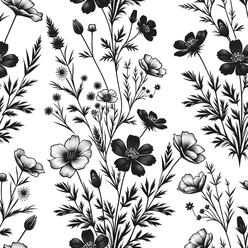 Seamless Wildflowers Pattern SVG