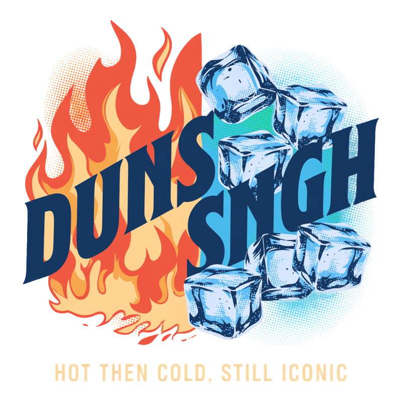 Split Flame and Ice T-Shirt Design