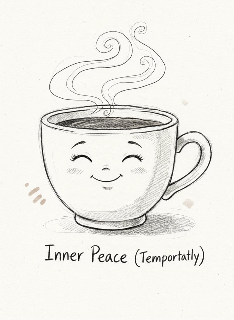 Smiling Coffee Cup Sketch