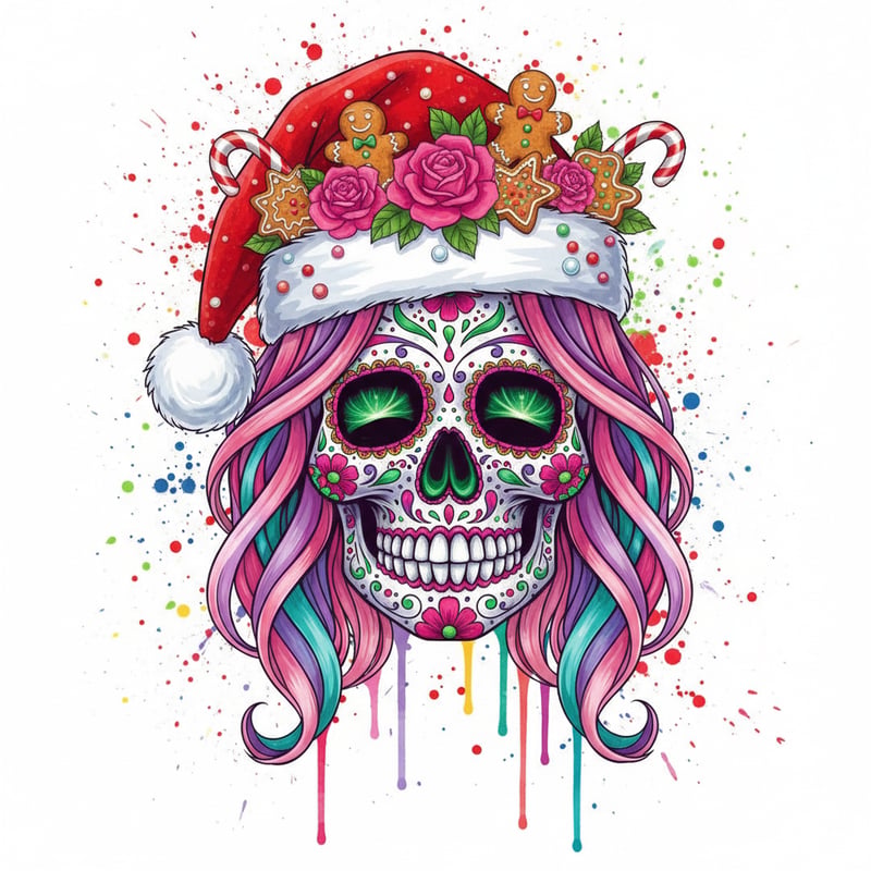 Day of the Dead Christmas Sugar Skull