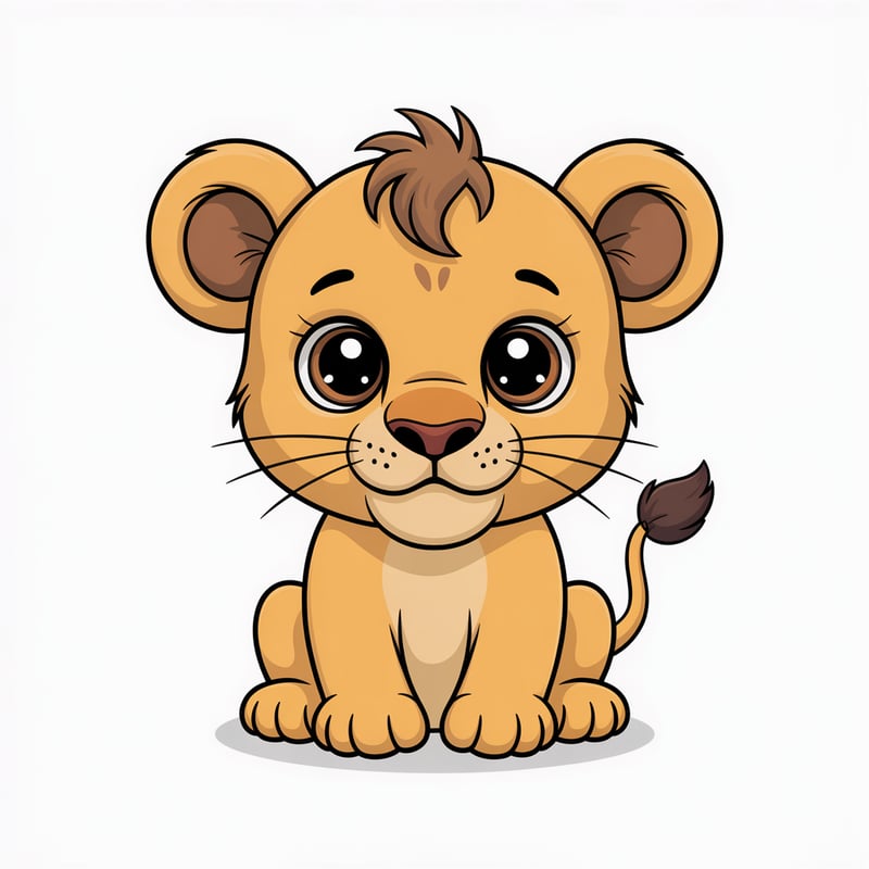 Cute Animated Baby Lion Nursery Art