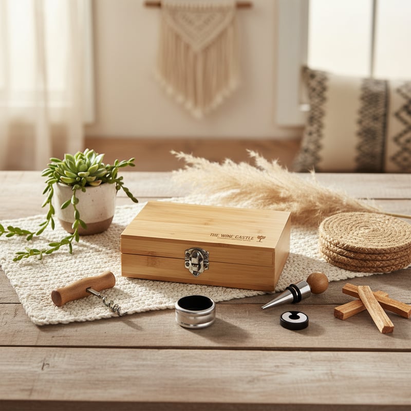 Boho Style Wine Box & Openers Mockup