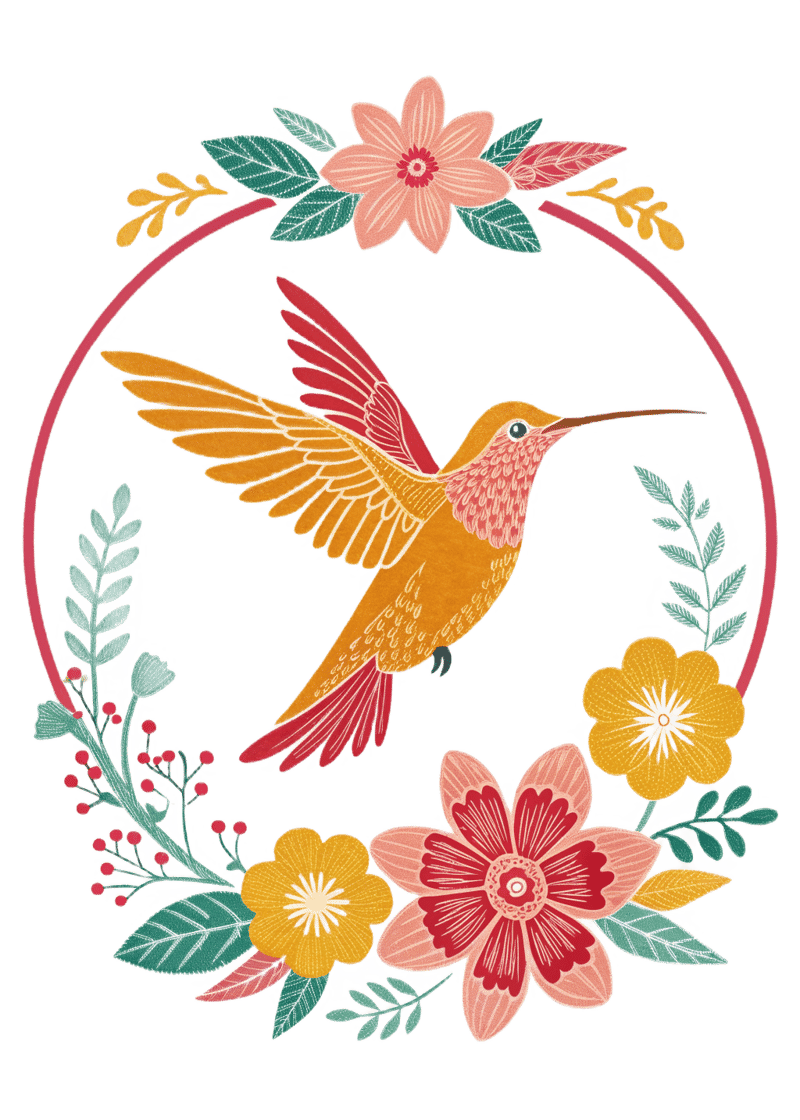 Stylized Hummingbird Illustration
