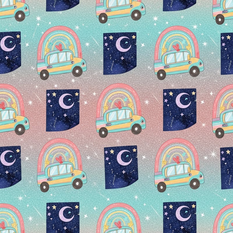 Kawaii School Buses & Cosmic Sticky Notes