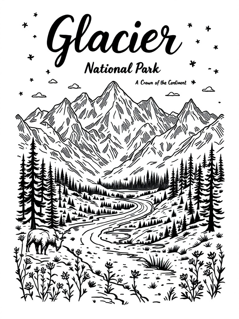 Glacier National Park T-Shirt Design