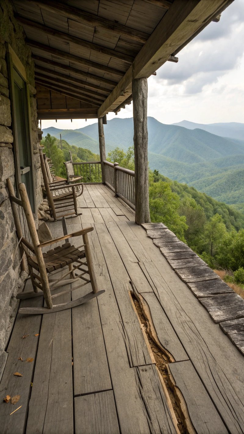 Weathered Oak Deck with Mountain Laurel