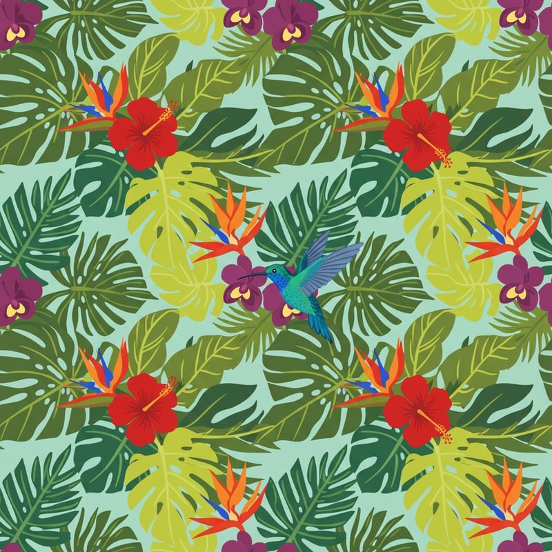 Seamless Tropical SVG Pattern