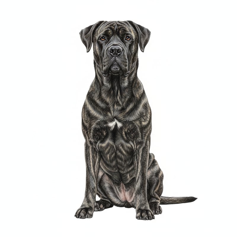 Realistic Cane Corso Brindle Drawing