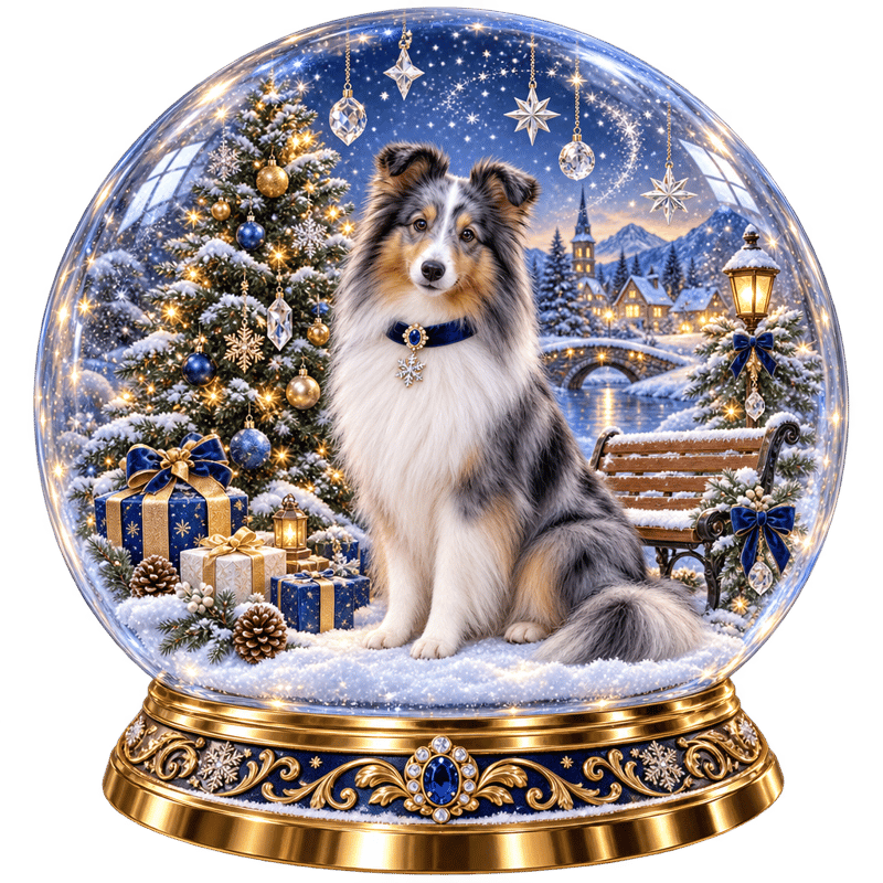 Shetland Sheepdog Snow-Globe Sublimation
