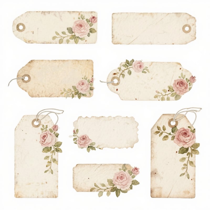 Vintage Watercolor Labels and Tags