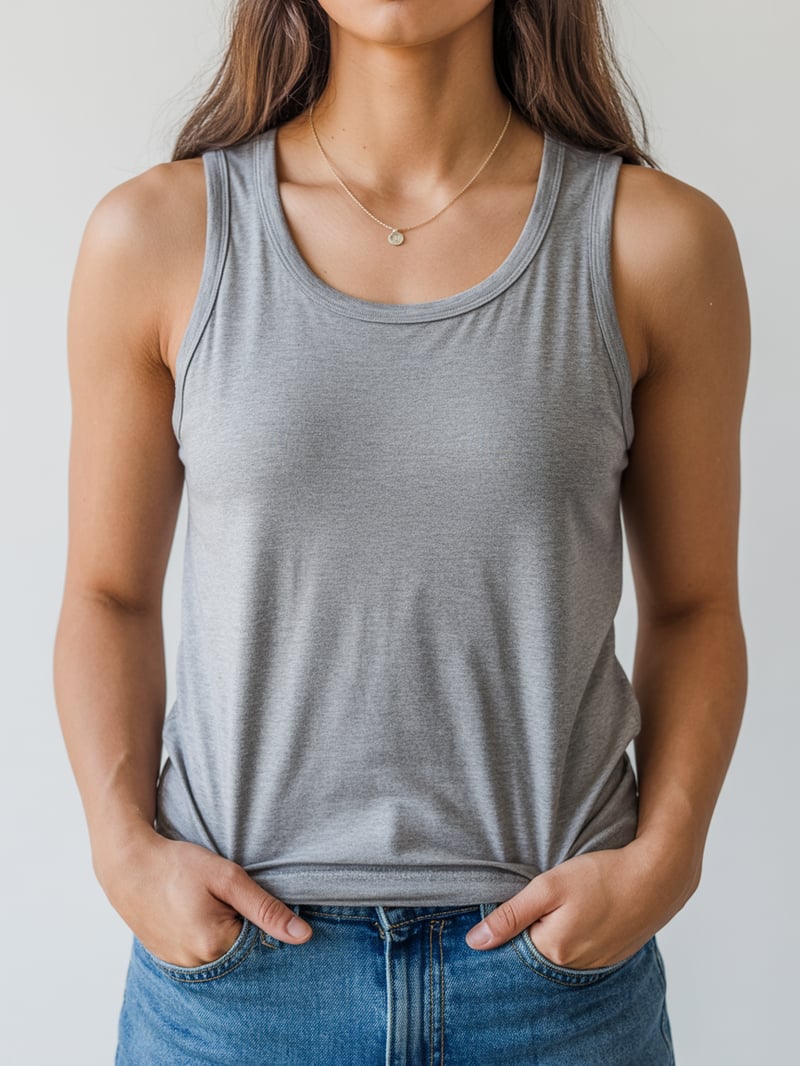 Gray Bella Canvas 3480 Tank Top Flat Lay