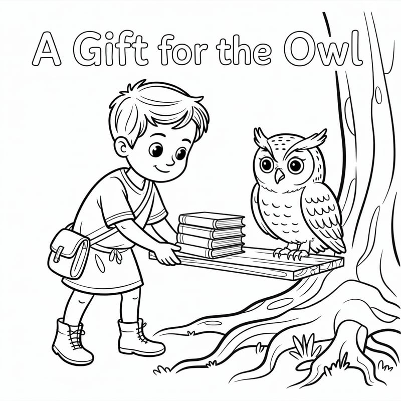Eli's Gift for the Owl Coloring Page