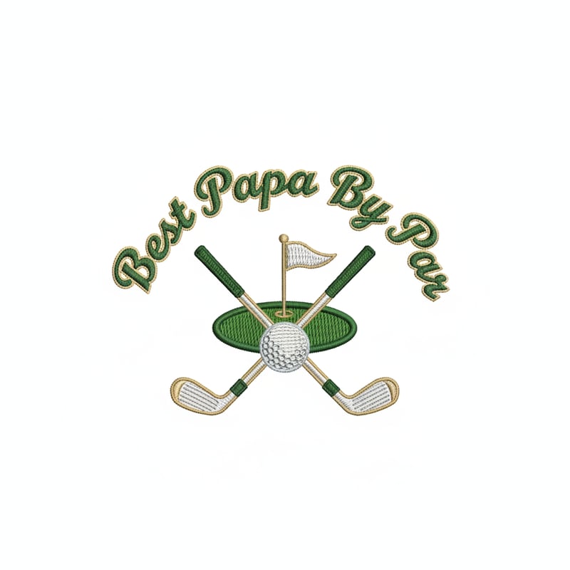 Best Papa By Par Golf Embroidery
