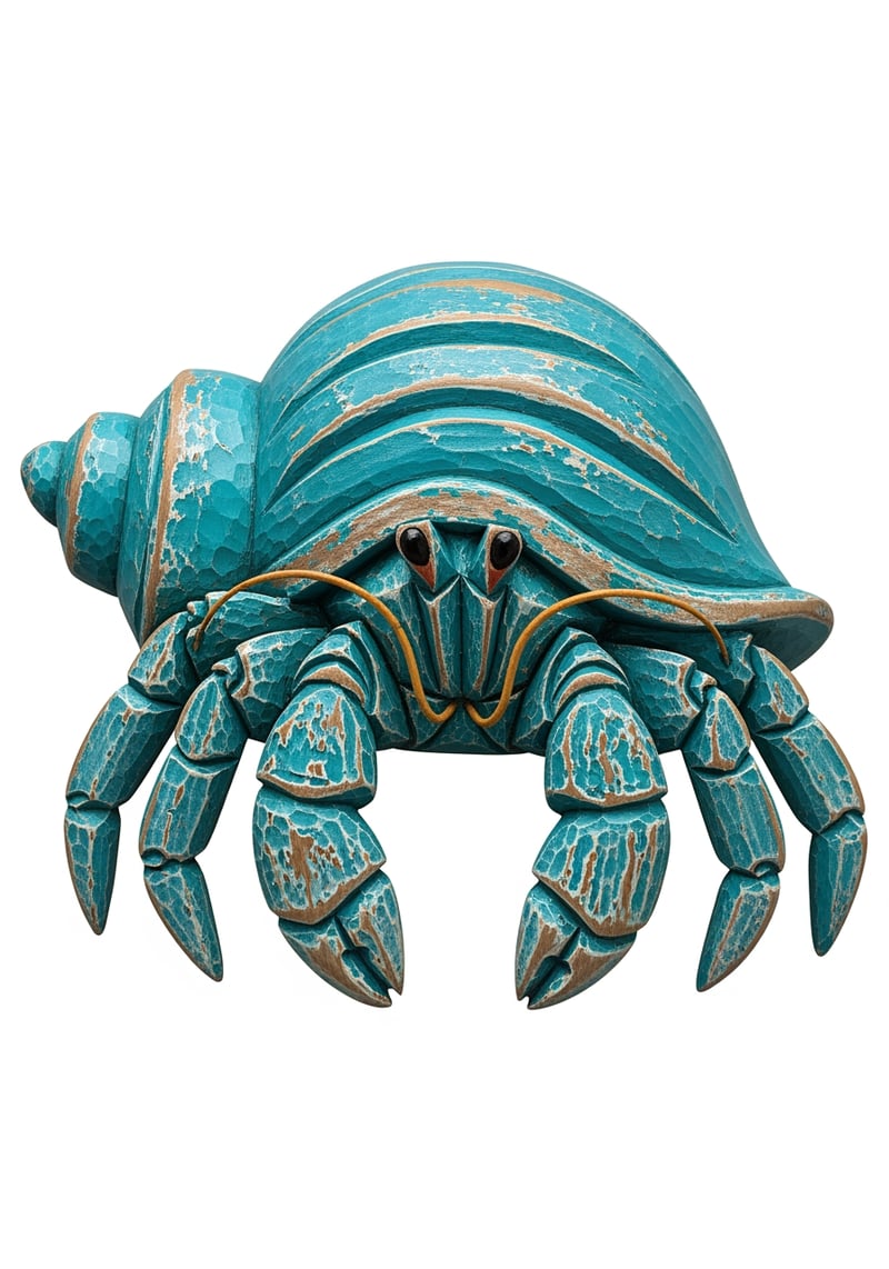 Carved Hermit Crab Souvenir