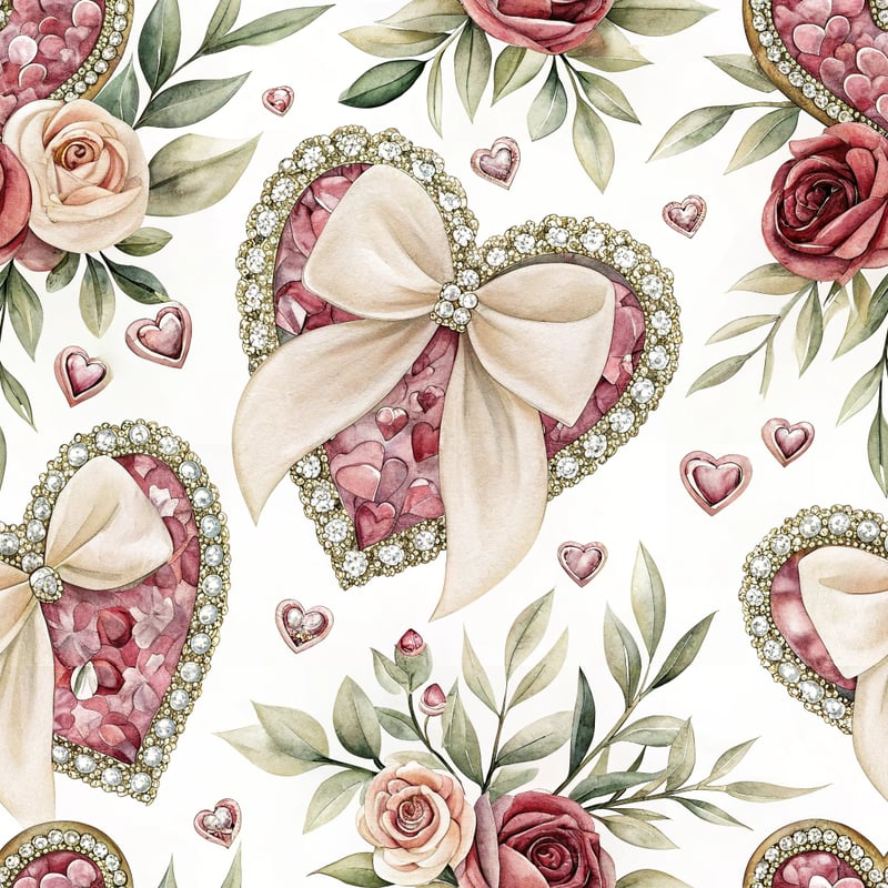 Romantic Heart Gemstone Brooch Pattern