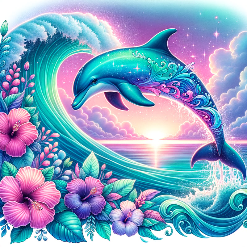 Vibrant Dolphin Watercolor Illustration