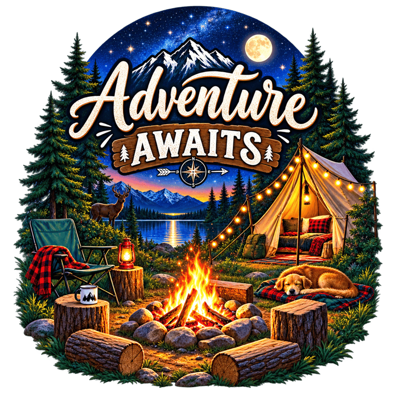 Cozy Camping T-Shirt Design