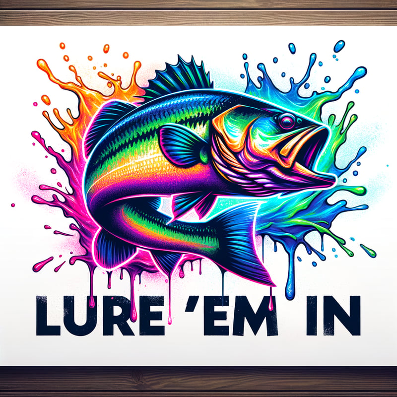 Neon Bass Fish Artwork
