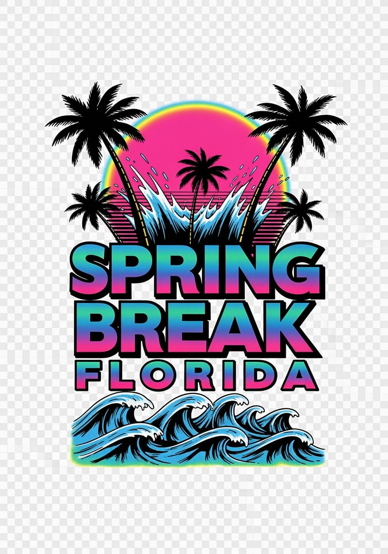 80s Neon Spring Break Florida Tee