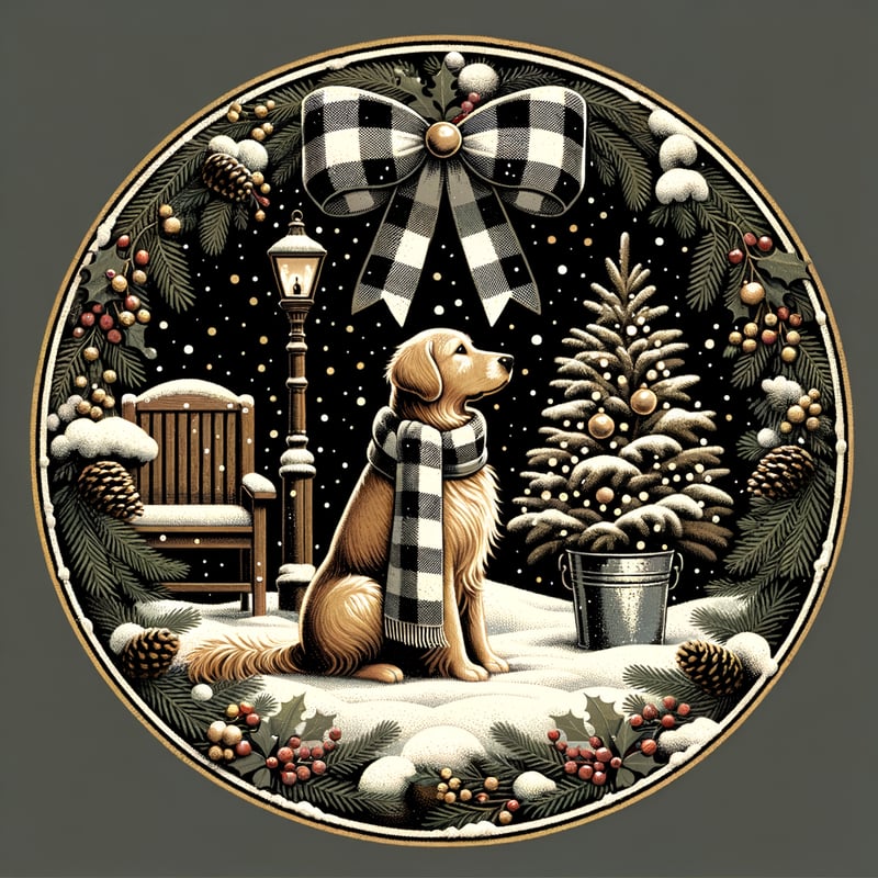 Christmas Golden Retriever Sublimation Art