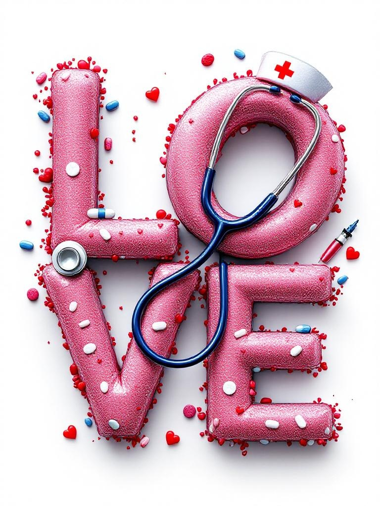 Medical-Themed LOVE Graphic Design