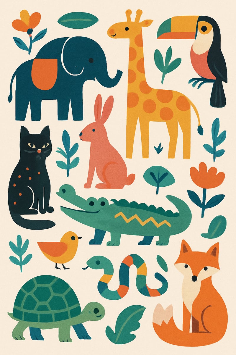 Modern Menagerie Whimsy Art