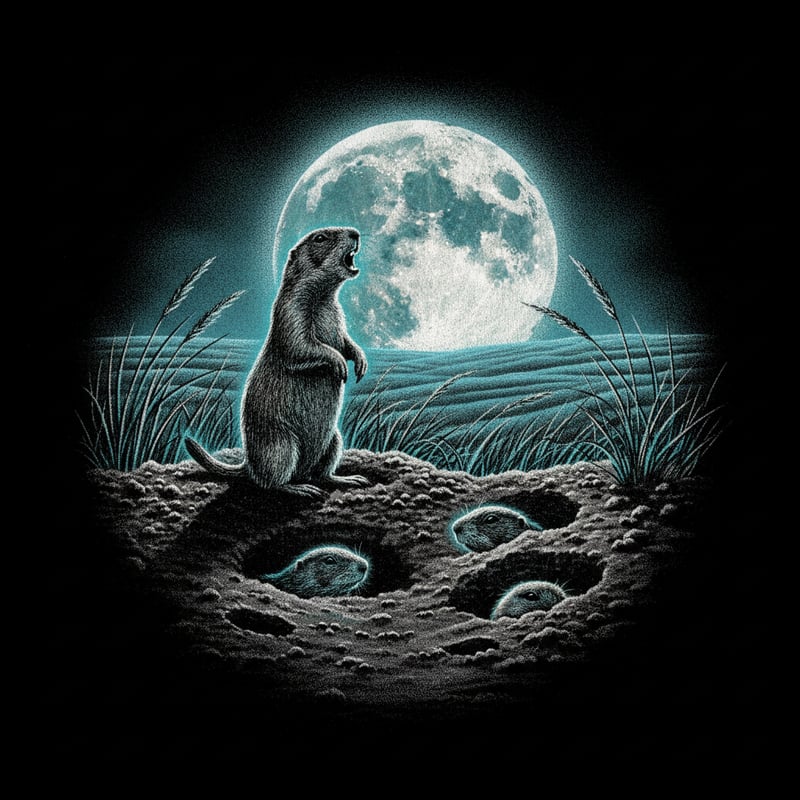 1990s Airbrush Prairie Dog Art