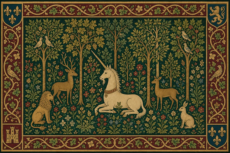 Medieval Woodland Tapestry Design